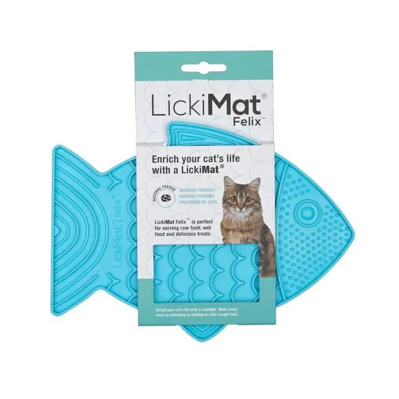 disposable wooden cutlery -LickiMat Felix Slow Feeder Mat for Cats Turquoise^^^