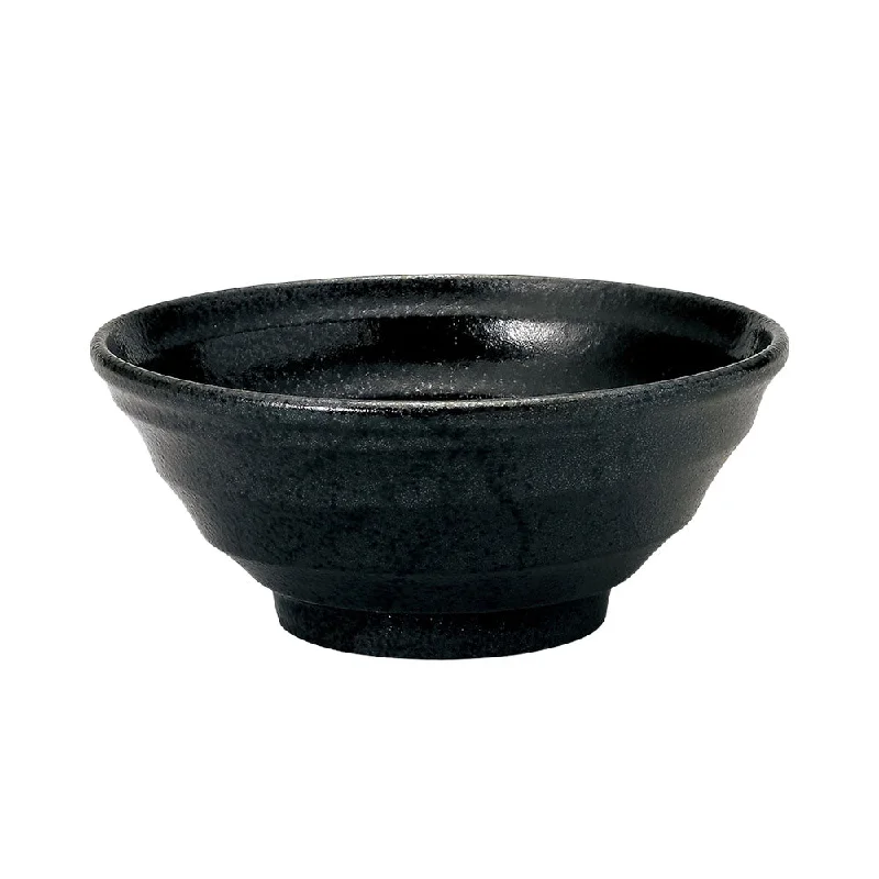 reusable plastic serving trays -Kokuyou 8.1" Black Donburi Bowl