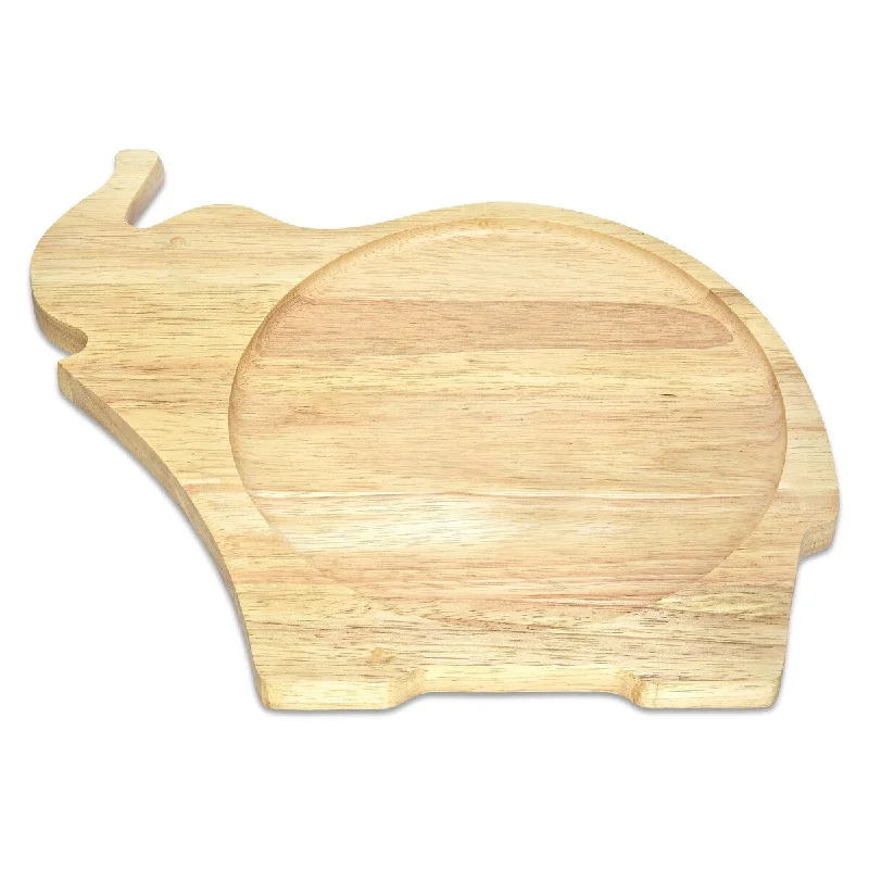 durable glassware for restaurants -Decorative Elephant-shaped Animal Natural Rubber Tree Kitchen Wooden Snack Plate (Thailand)