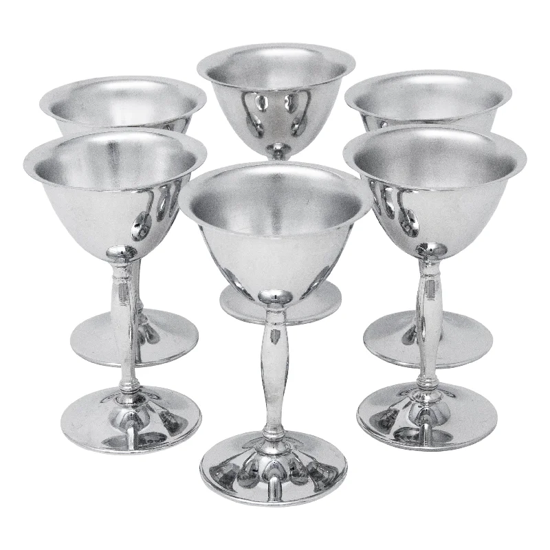 elegant tea cups with saucers -Chrome Cocktail Stems