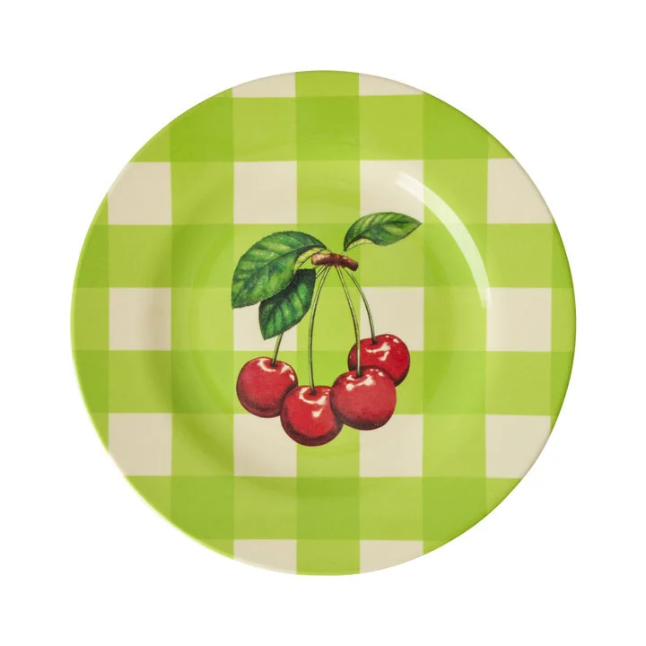 modern bamboo dinnerware sets -Rice DK Melamine Side Plate with Love Therapy Cherry Print