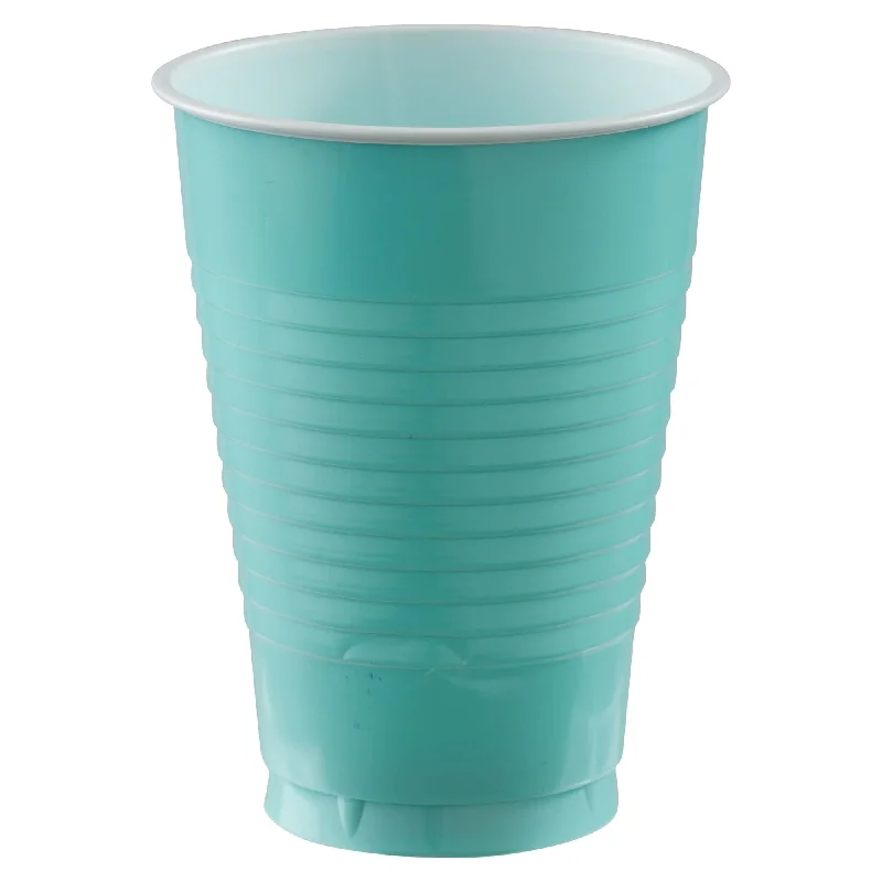 insulated mugs with custom logo -PLASTIC CUPS - ROBIN'S EGG BLUE   12OZ   20 COUNT