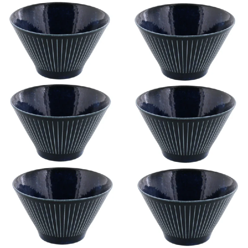 luxury dinnerware sets for everyday use -Dark Blue Trapezoidal Ramen Donburi Bowl - Extra Small