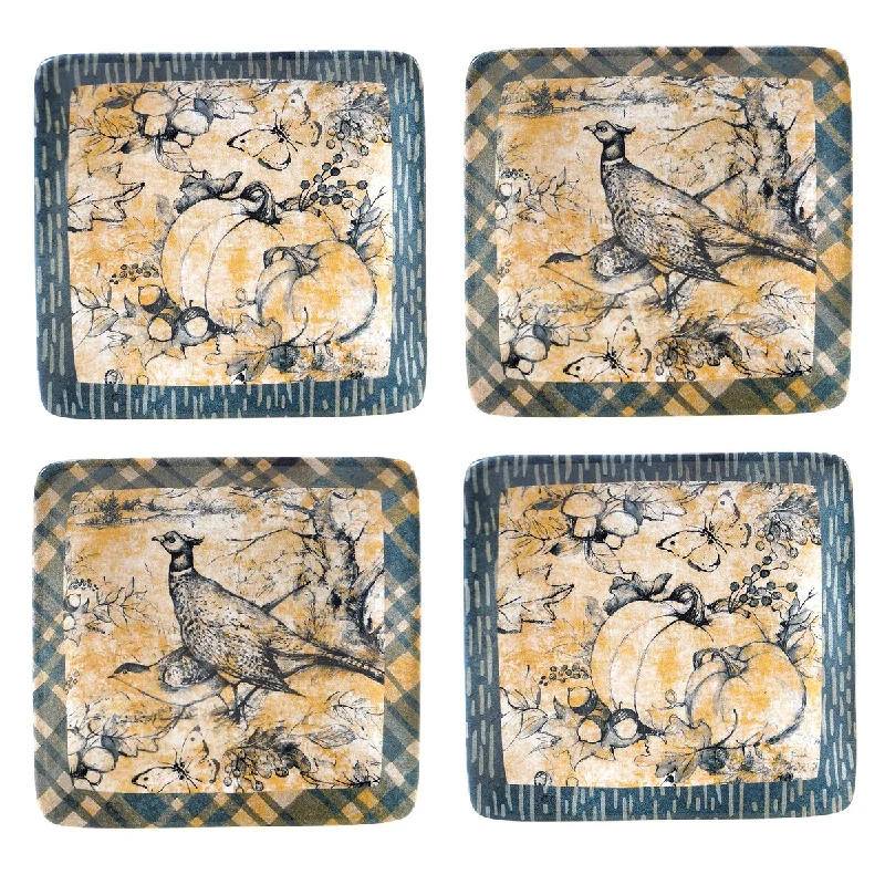 heavy-duty serving trays for restaurants -Certified International Harvest Gatherings 6" Canape/Luncheon Plates (Set of 4)