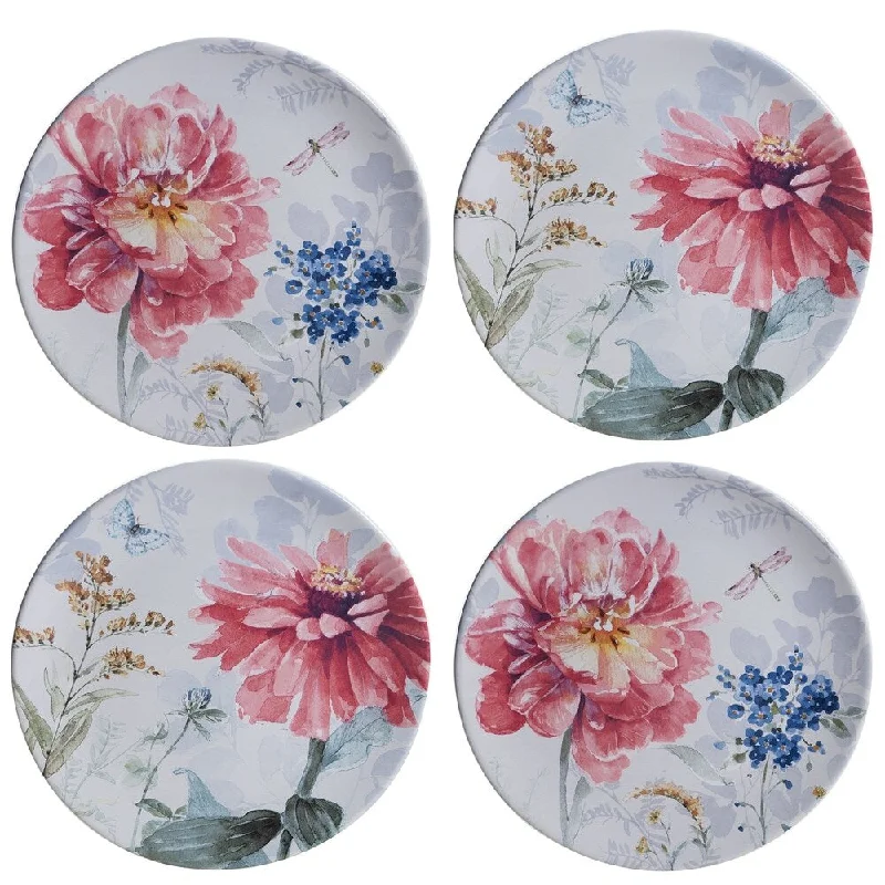 personalized wedding serving plates -Certified International Spring Bouquet Dinner Plates (Set of 4)