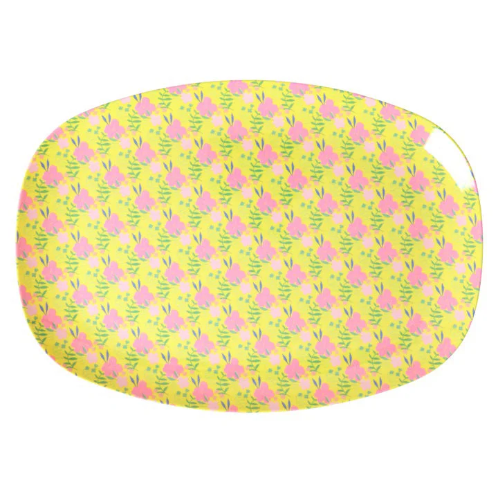 eco-friendly plastic straws -Rice DK Melamine Rectangular Plate with Sunny Days Print