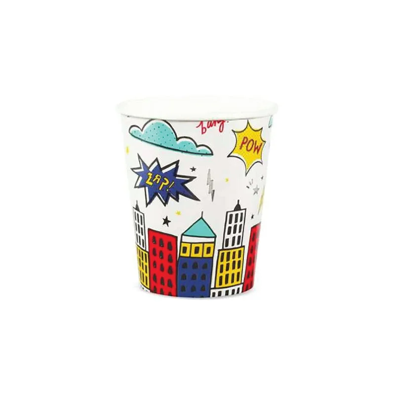 large coffee tumblers with logo -Superhero Cups 8ct