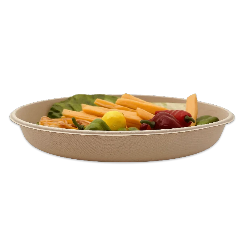 heavy-duty dinnerware for weddings -L065 26OZ Bagasse Oval Bowl