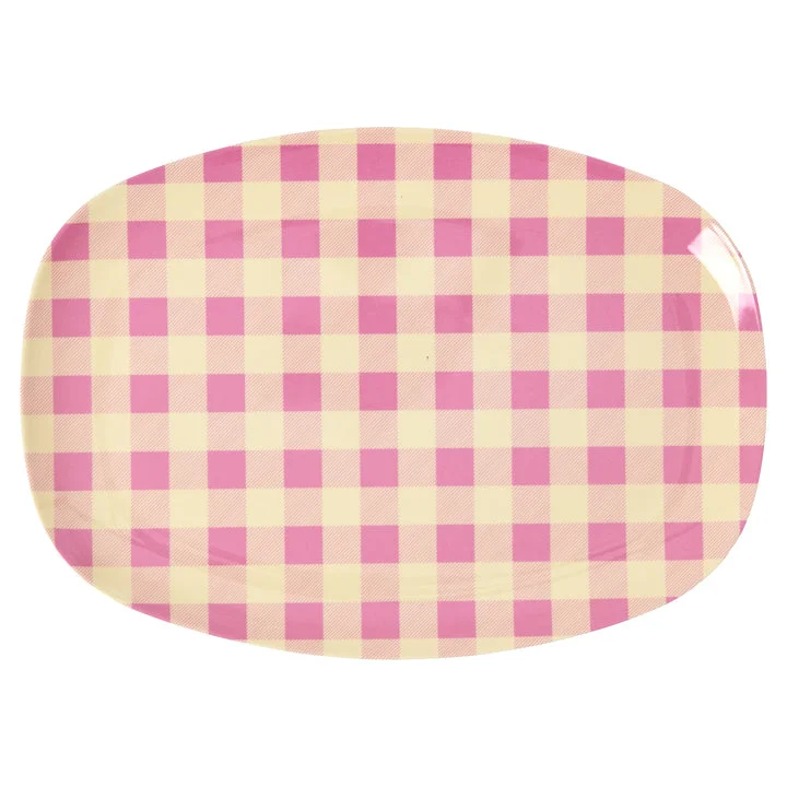 plastic soup bowls for kids -Rice DK Melamine Rectangular Plate with Check It Out Print