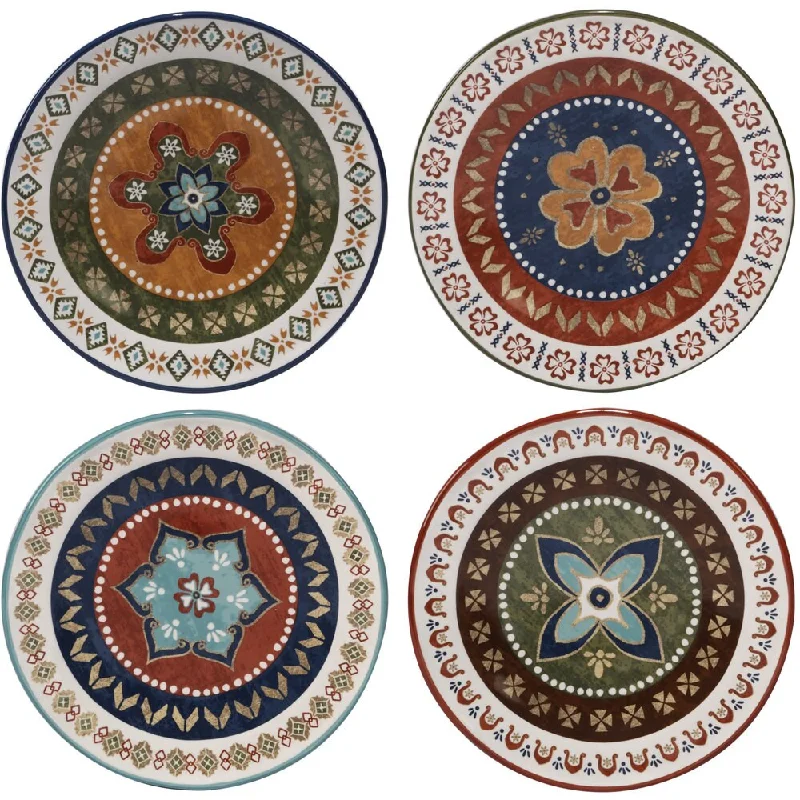 colorful dinner plates for kids -Certified International Monterrey 8.75-inch Dessert Plates (Set of 4)