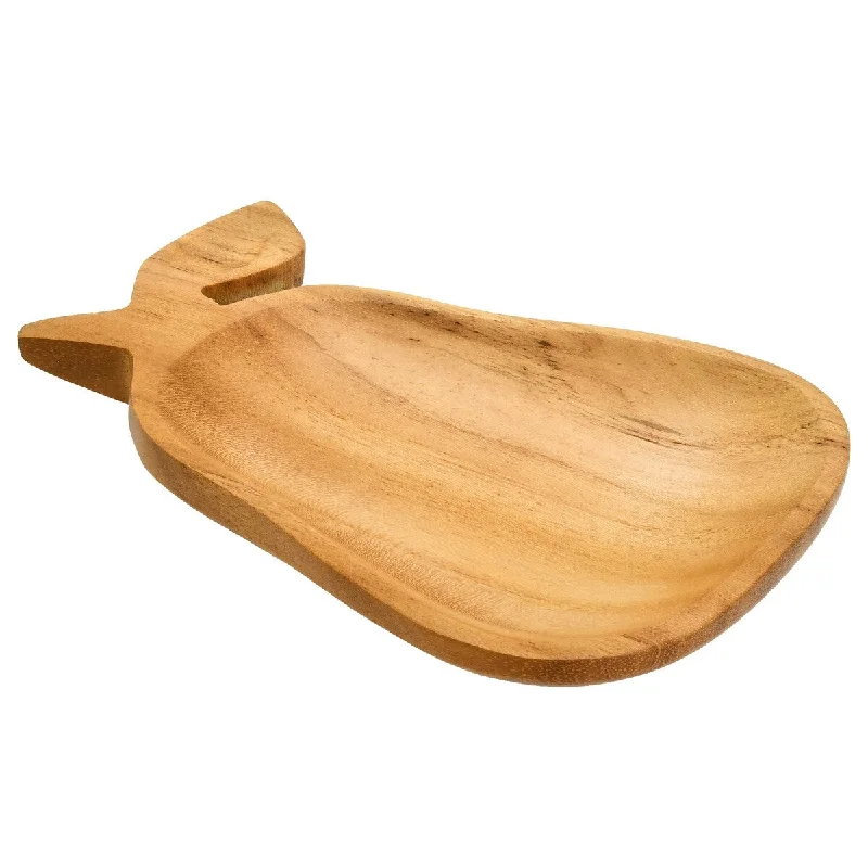 bamboo serving plates for picnics -Handmade Cute Fruity Pear Carved Teak Wood Snack Plate (Thailand)