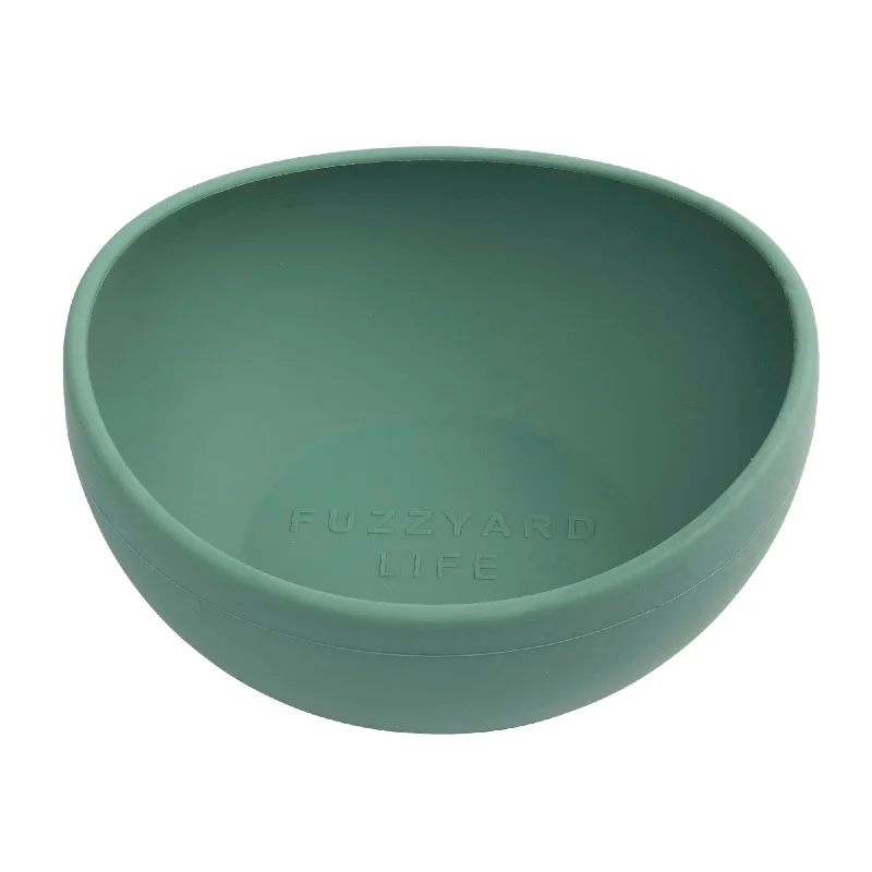 luxury stainless steel flatware -FuzzYard Life Silicone Dog Bowl Myrtle Green Large