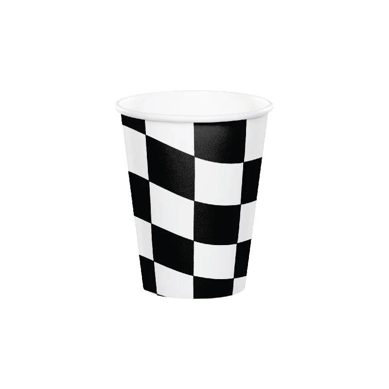 funny coffee tumblers with names -Classic Checkered Flag Party Cups 8ct