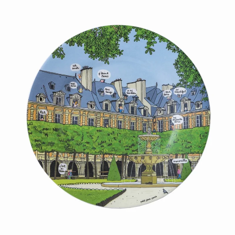 personalized porcelain dinner plates for guests -Petit Jour Paris Dessert Plate “ Place Des Vosges”