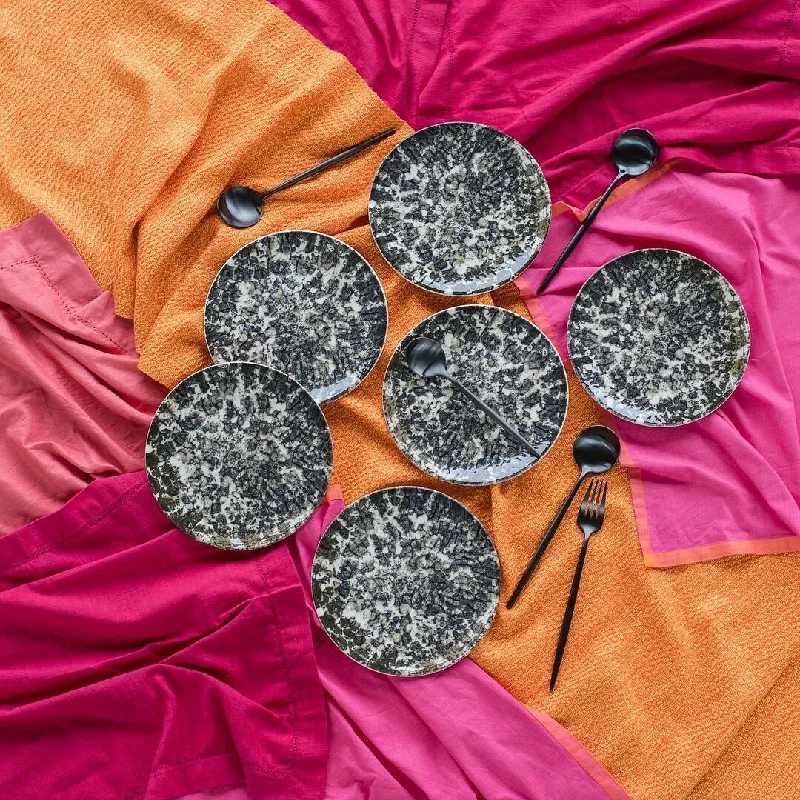 kids reusable plates for picnics -Daily Unni Medium 7,48" Salad Plates in Multi Color Charcoal