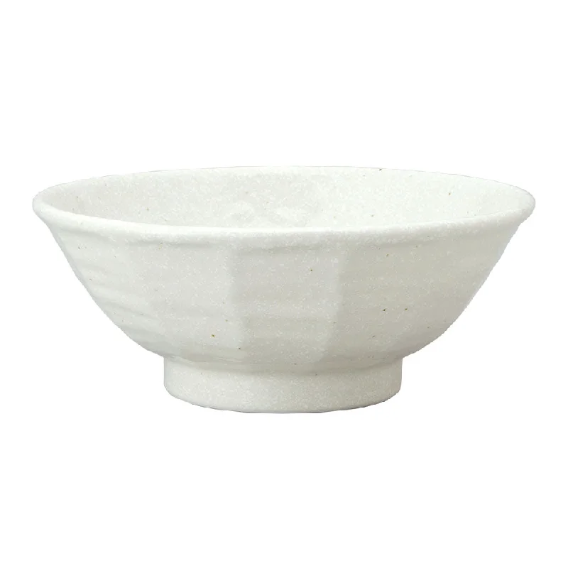 premium plastic plates for catering -8.5" Shaved Design Kohiki White Donburi Bowl