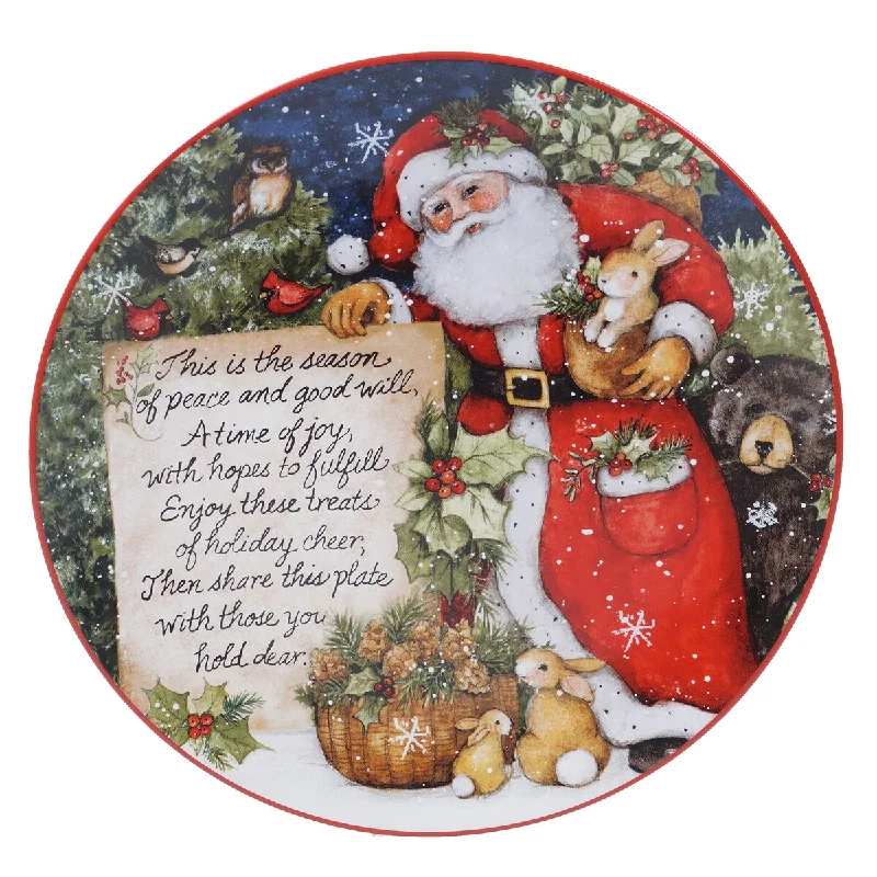 unique tableware sets -Certified International Magic Of Christmas Santa Pass Along Serving Plate