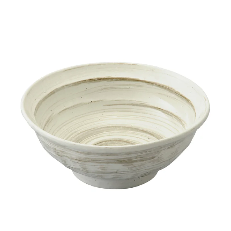 luxury serving bowls for dinner -35 oz Ramen, Donburi Bowl Japanese Brush Marks Kobiki with Uneven Surface (Ishimegata) 6.3