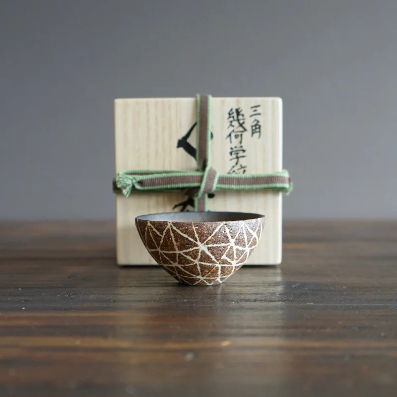 eco friendly custom coffee cups -Geometric Inlay GUINOMI Sake Cup #OMT97D