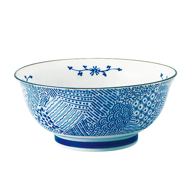 reusable plates for camping -Komon Blue and White Donburi Bowl