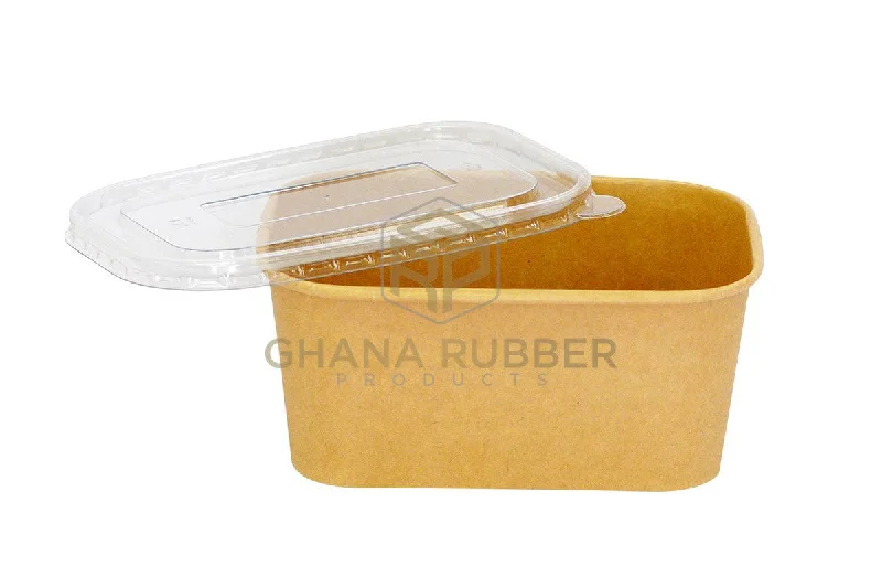 durable ceramic serving plates -Kraft Rectangular Container 1000ml + Lids