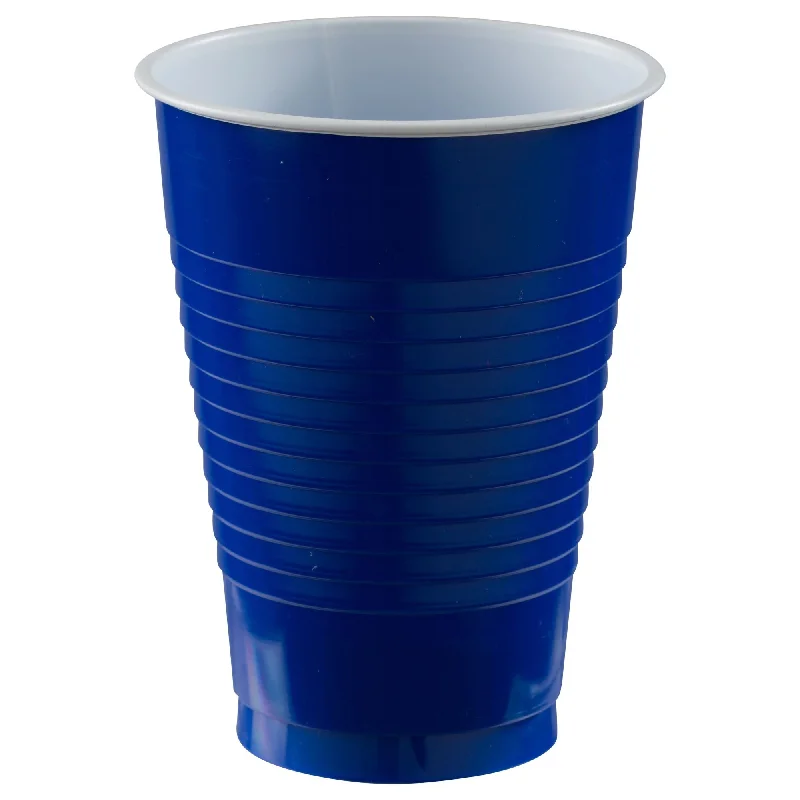 eco friendly coffee cups for work -PLASTIC CUPS - ROYAL BLUE   12OZ   20 COUNT