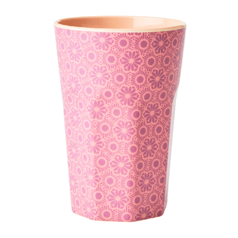 luxury personalized coffee mugs -Melamine Cup - Tall | Pink Marrakesh Print