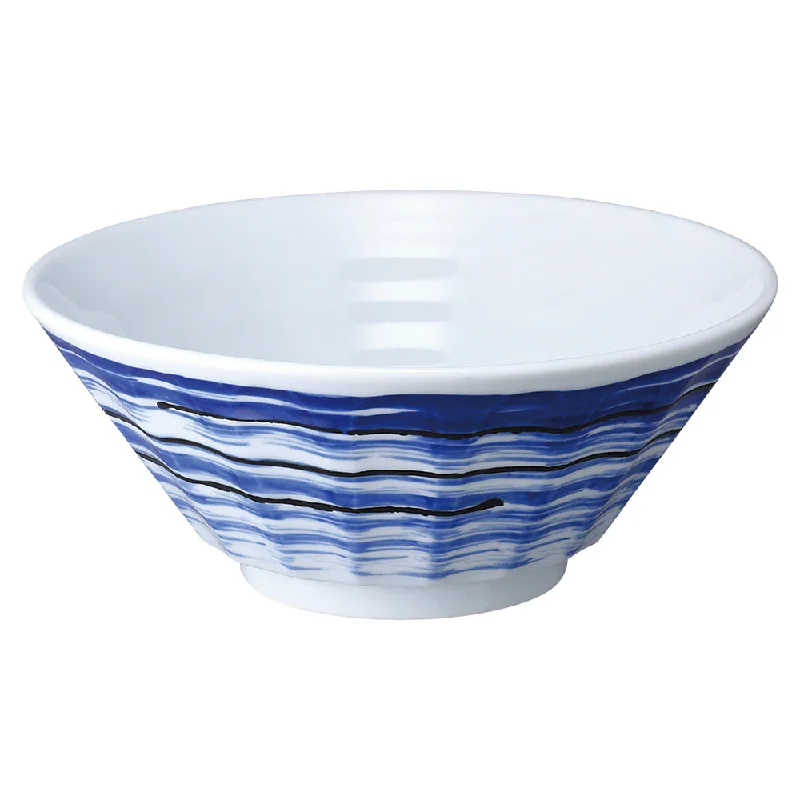 durable porcelain serving bowls -Large 50 oz Ramen, Donburi Bowl Floating Water (Ryusui) Scraped-Style (Shinogi) 6.8