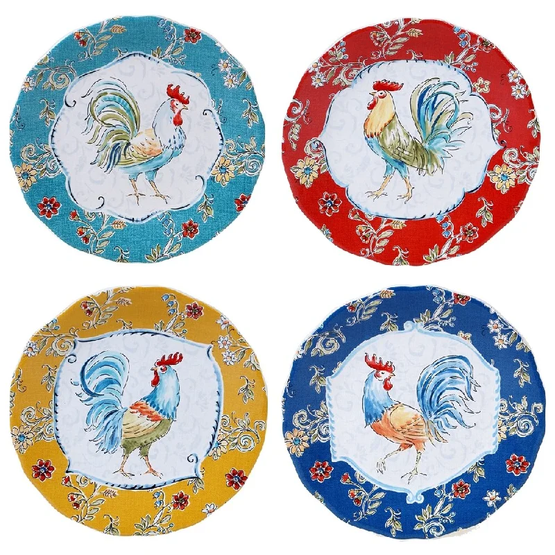 heavy-duty camping plates -Certified International Morning Bloom Salad/Dessert Plates (Set of 4)