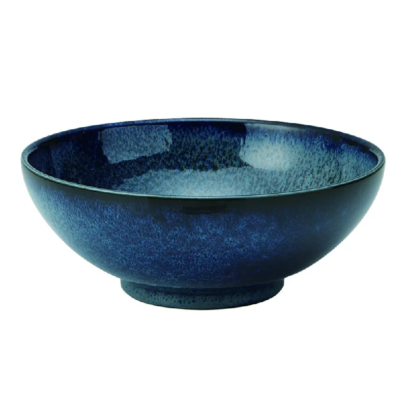 modern wooden serving trays -43.1 oz Wide Mouth Ramen, Donburi Bowl - Sapphire Navy Blue (Youhen Kon)