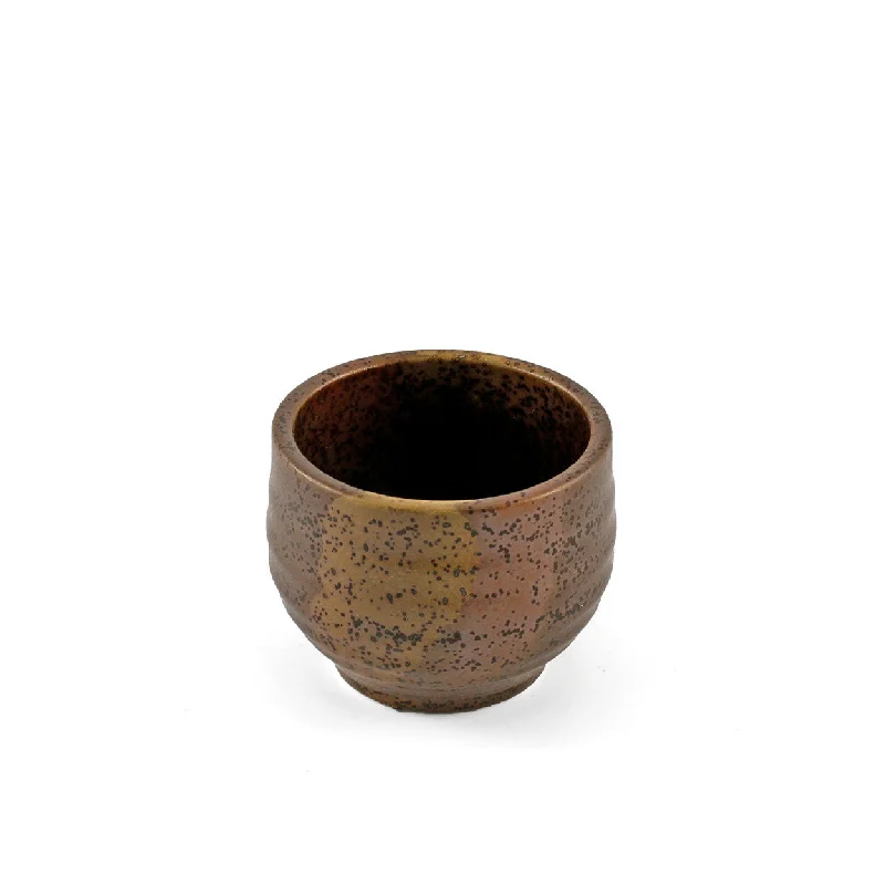 stylish coffee tumblers with lid -Bizen Brown Ceramic Sake Cup 2.4 fl oz