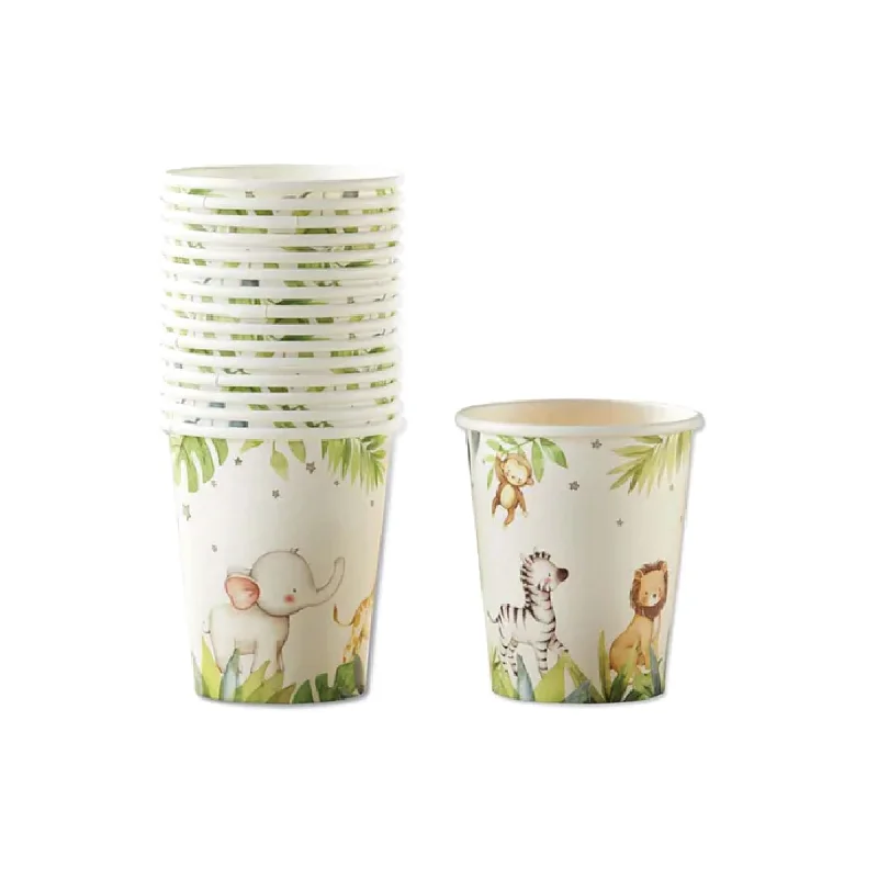 personalized insulated coffee cups for work -Safari Baby Shower Paper Cups 16ct