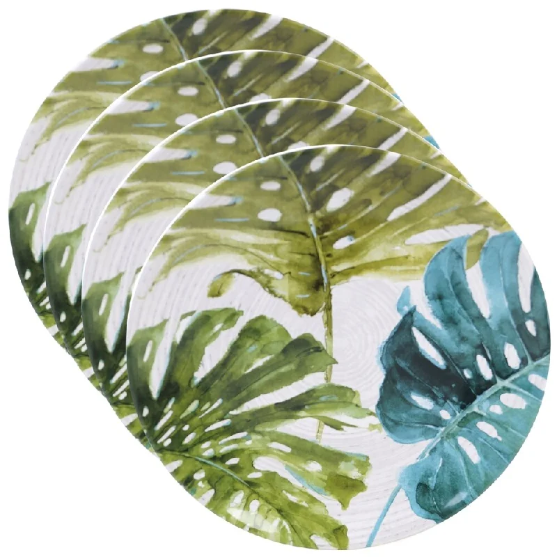 eco-friendly paper plates for parties -Certified International Palm Leaves 10.75-inch Round Dinner Plates (Set of 4)