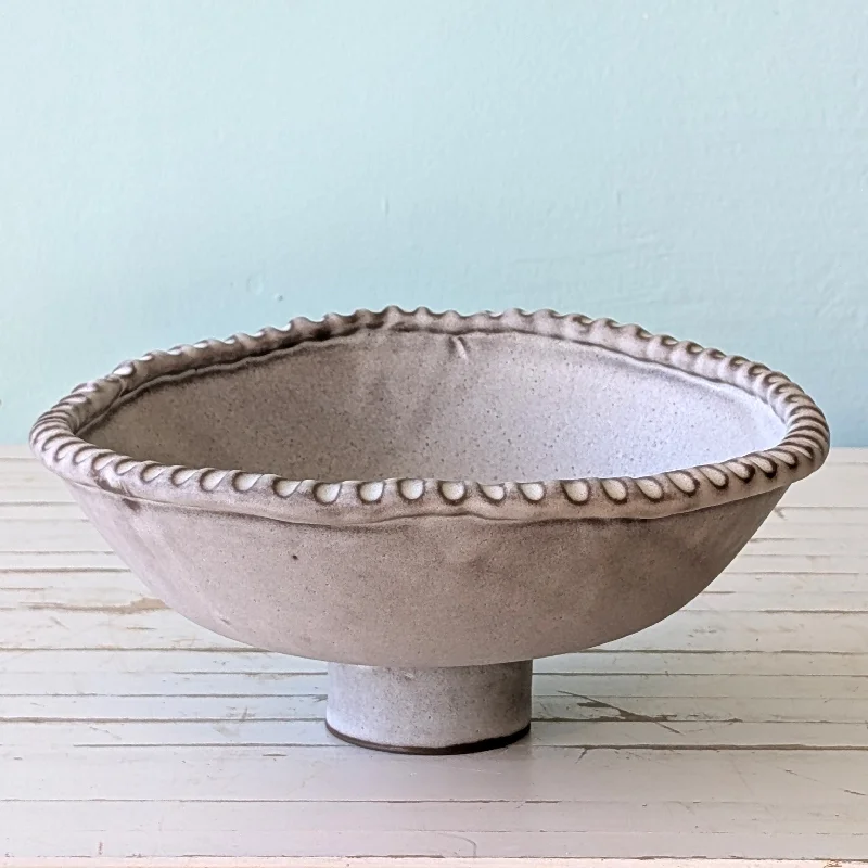 luxury porcelain cups -Grey Low Footed Bowl Large (Maria Lacey)