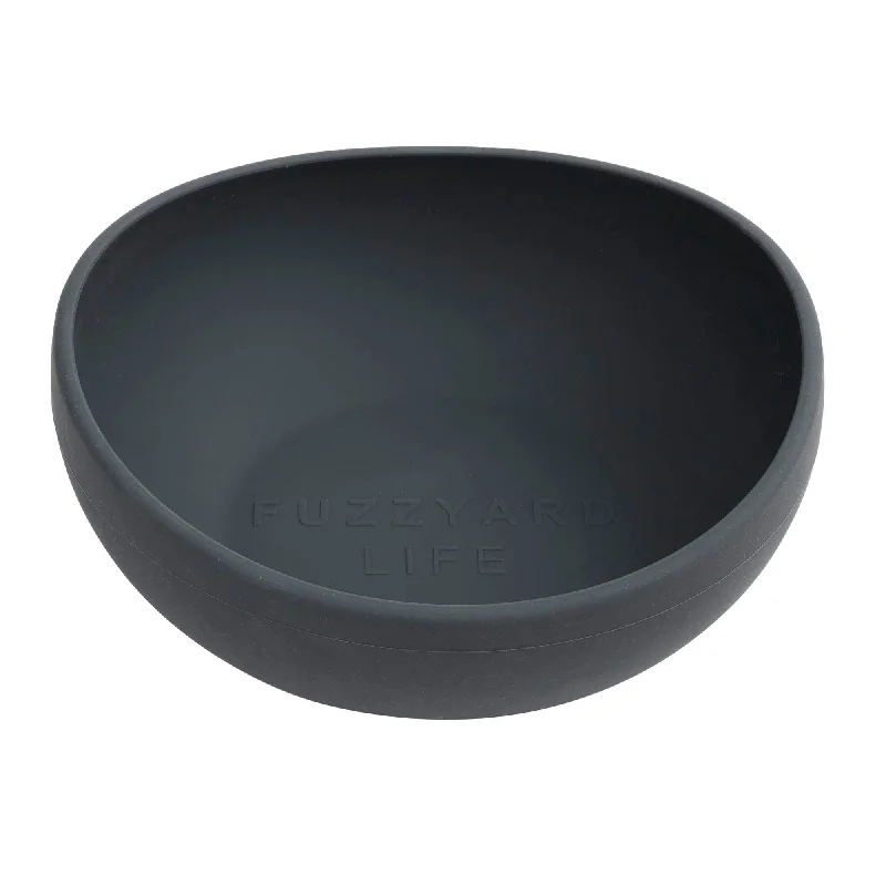 eco-friendly glass cups -FuzzYard Life Silicone Dog Bowl Slate Grey Large