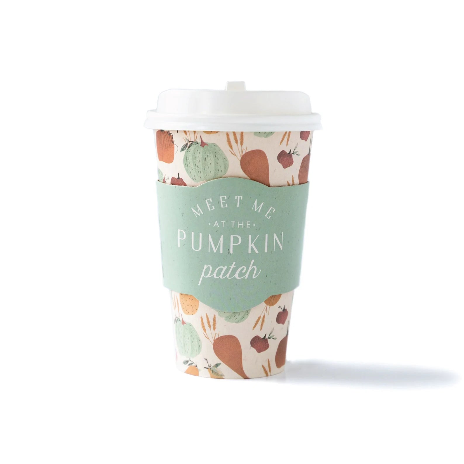 personalized travel mugs with funny sayings -Pumpkin Patch Disposable Coffee Cups w/ Sleeves 8ct