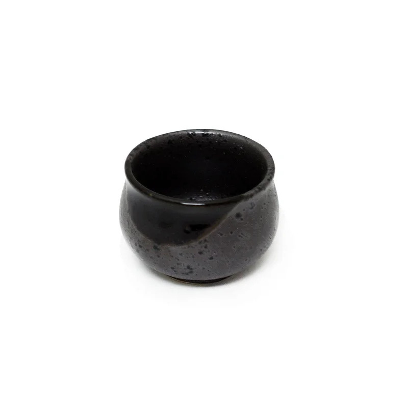 custom engraved tea mugs -[Clearance] Grainy Black Ceramic Sake Cup 1.7 fl oz