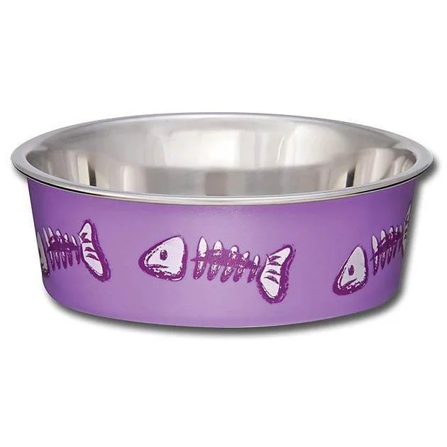 child-safe dinnerware sets -Loving Pets Bella Cat Bowl Purple Fish Extra Small^^^