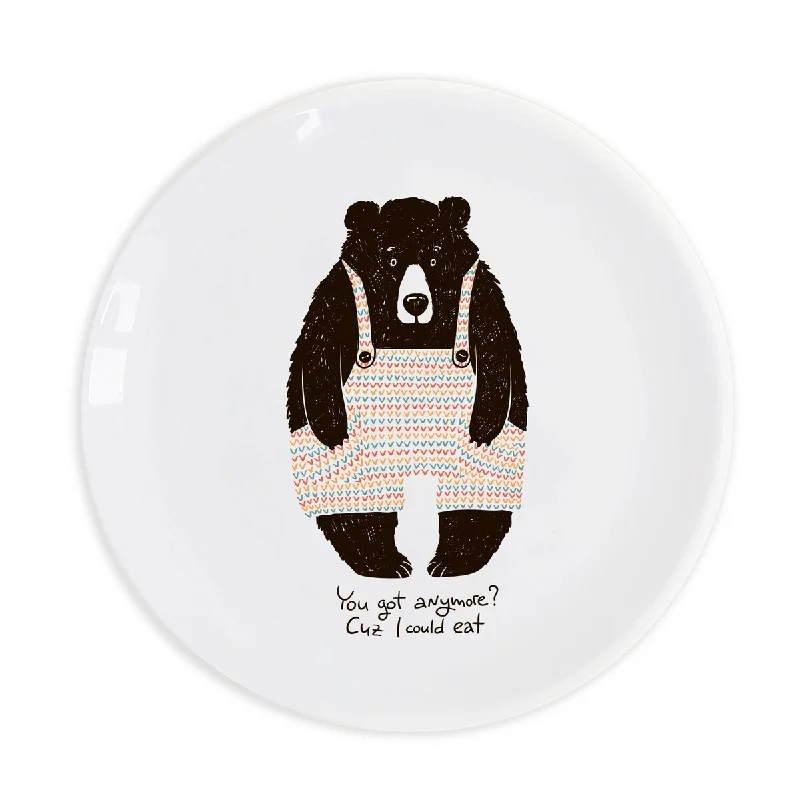 elegant tea cups for afternoon tea -"You got anymore? Cauze I could eat!" Bear Ceramic 9.8" Plate