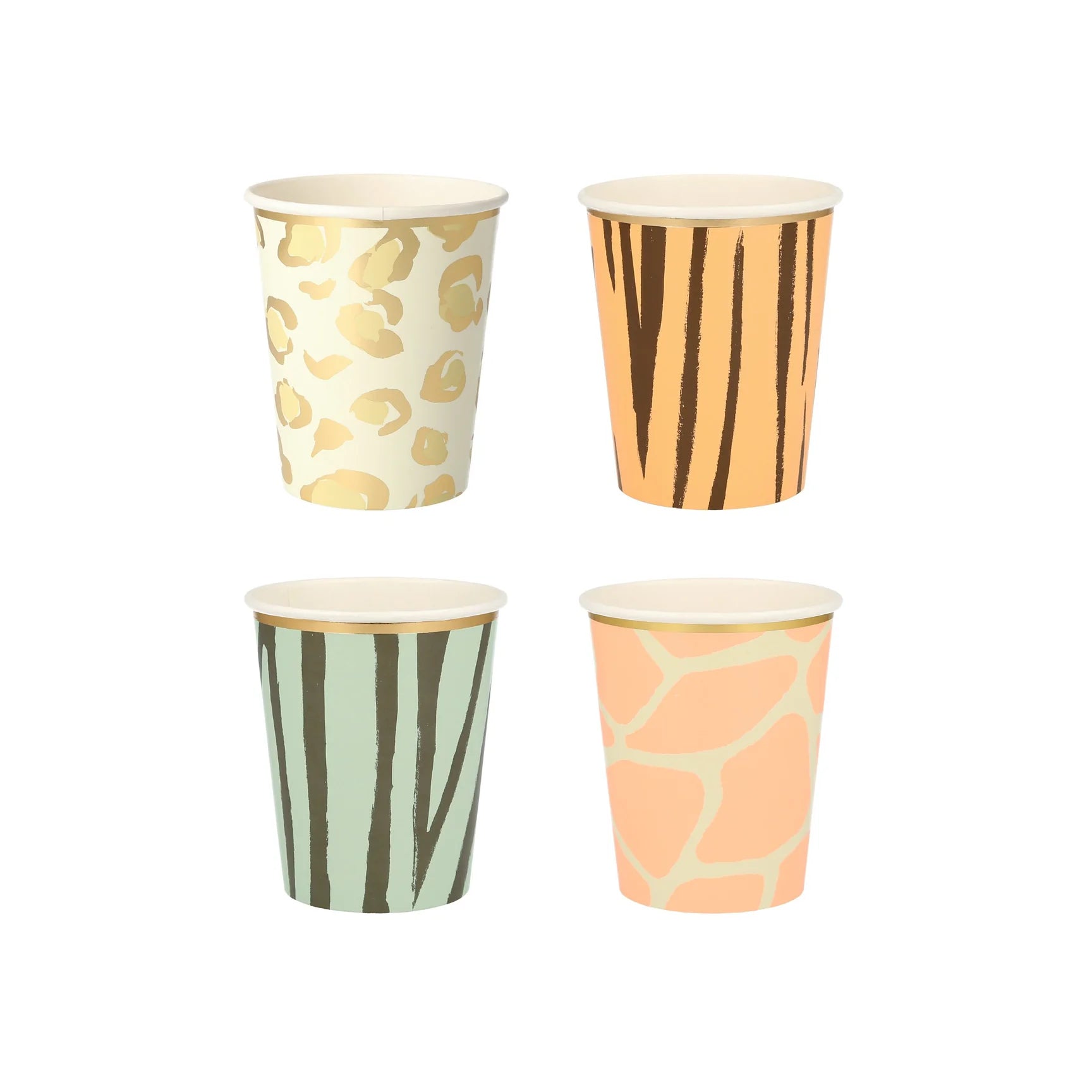 best coffee tumblers for camping -Safari Animal Print Paper Cups 8ct