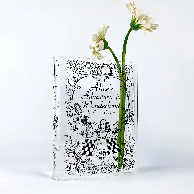 decorative handmade ceramic flower jar -Alice's Adventures in Wonderland Acrylic Book Vase - II