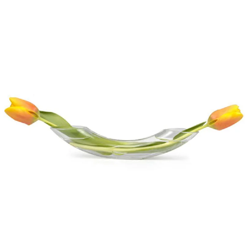 floor vase for modern flower arrangements -Arch Glass Modern Clear Flower Vase