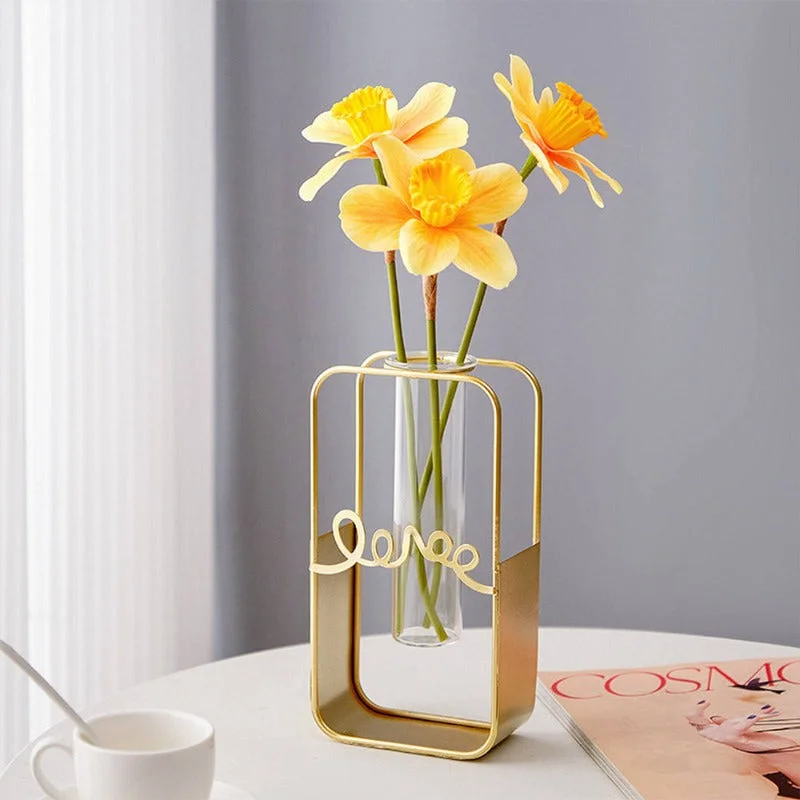 creative geometric flower vase -Boxy Test Tube Planter