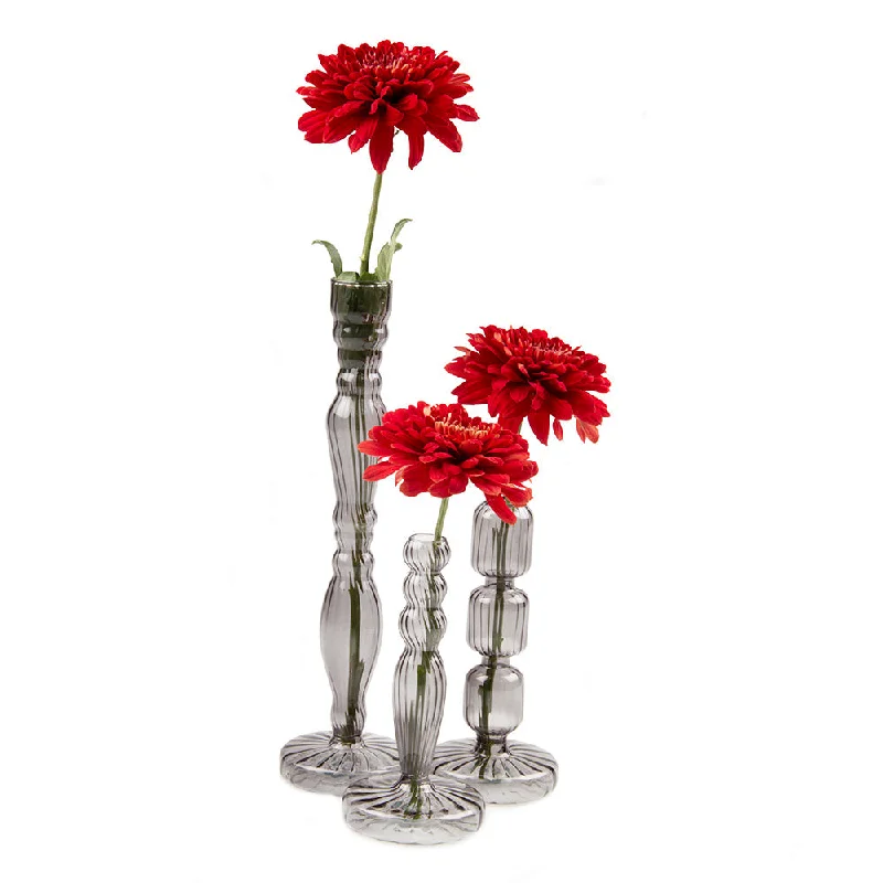 crystal clear flower vase for living room -Candelabra Glass Modern Flower Vase