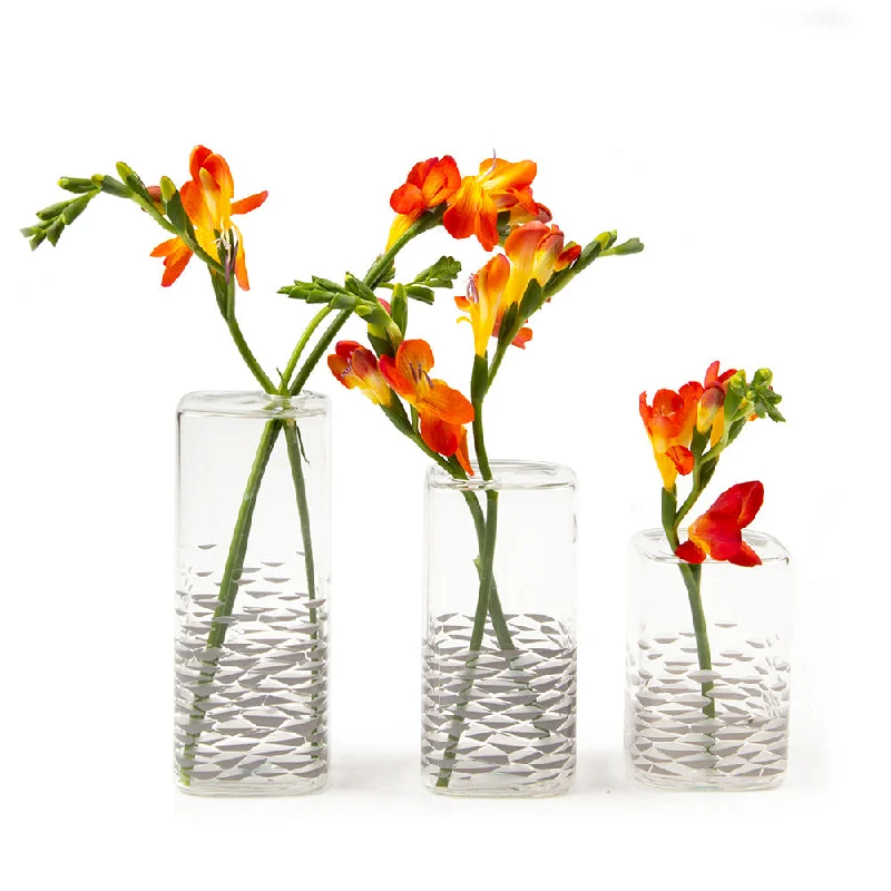 luxury handmade flower vase for wedding -Decal Glass Modern Flower Vase