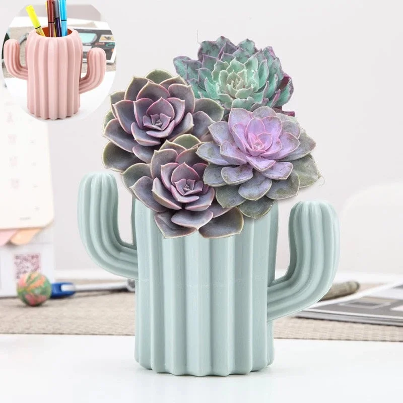 tall decorative flower jar for living room -Decoration Cactus Flower Pot For Living Room