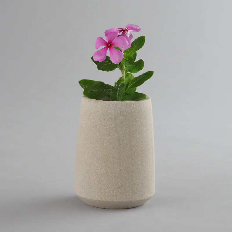 handmade glass vase for flowers -White Soft-Stone Vase