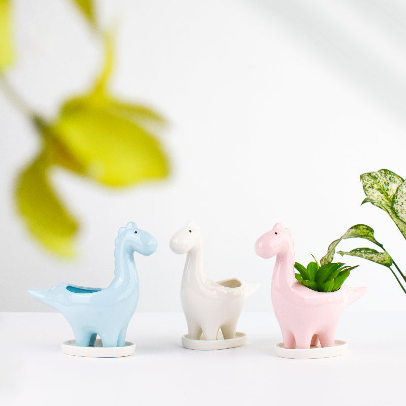 elegant wooden vase for flowers -Dinosaur Ceramic Pot For Plants