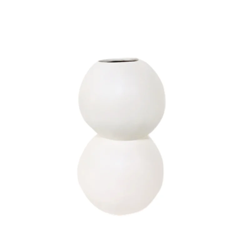 elegant wooden flower vase with modern design -Double Sphere Vase