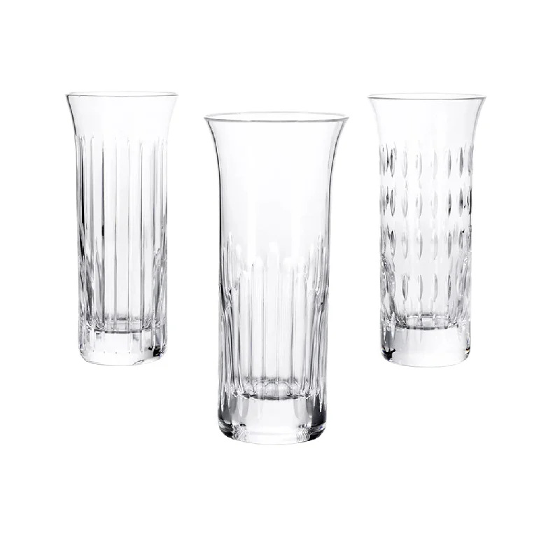 elegant glass flower vase with pattern -Flora Vase, Set of 3